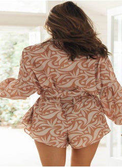 YUNIQEE Brown Printed Playsuit  - Image 3