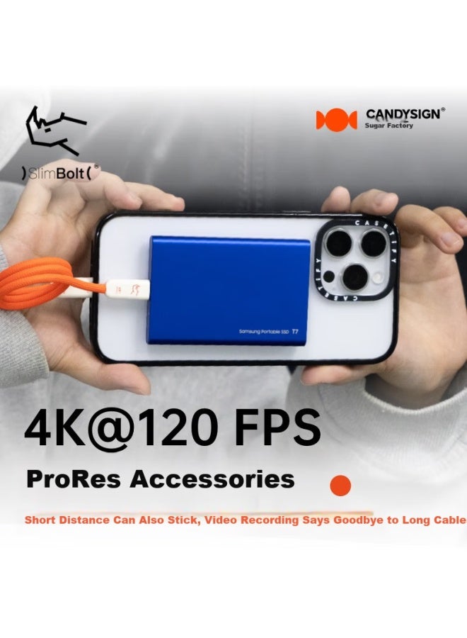 Candysign Sugar Compatible With Thunderbolt 4 Data Cable Usb4 Full-featured 240w Fast Charging Type-c 38cm Candy Orange Thunder Line For Macbook Huawei Notebook 8k Video Short Cable - Image 4