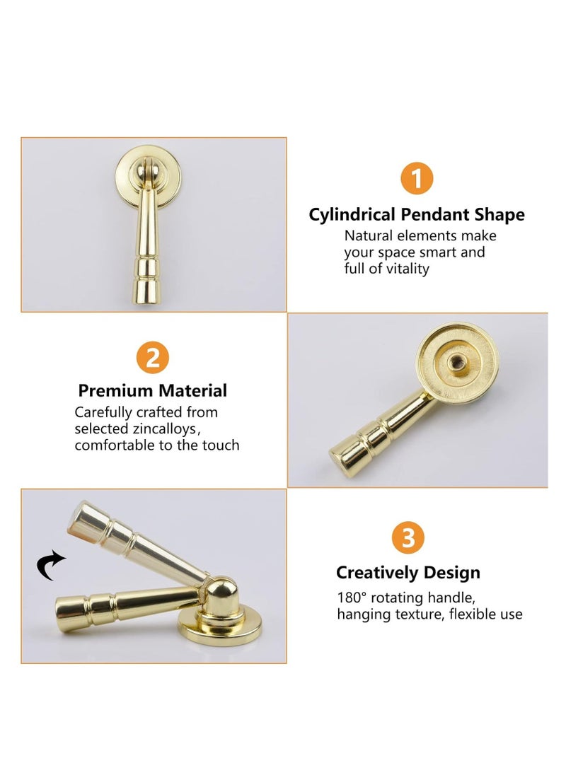 SYOSI Gold Kitchen Drawer Knob,4pcs Brushed Gold Tear Drop Dresser Door Knobs Golden Bamboo Pull Single Hole Handle with Mounting Screws for Wardrobe Cupboard Closets  - Image 4