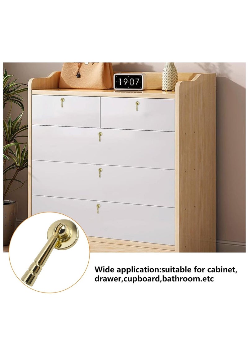 SYOSI Gold Kitchen Drawer Knob,4pcs Brushed Gold Tear Drop Dresser Door Knobs Golden Bamboo Pull Single Hole Handle with Mounting Screws for Wardrobe Cupboard Closets  - Image 3