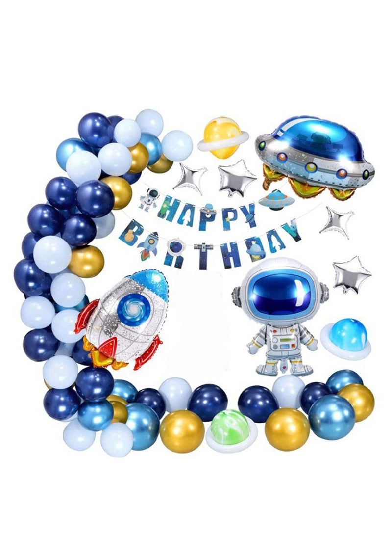 Generic - JUST STAR 58PCS outer space party balloons, birthday party decorations, space theme supplies, astronaut balloons, happy birthday banners, space party supplies - Image 1