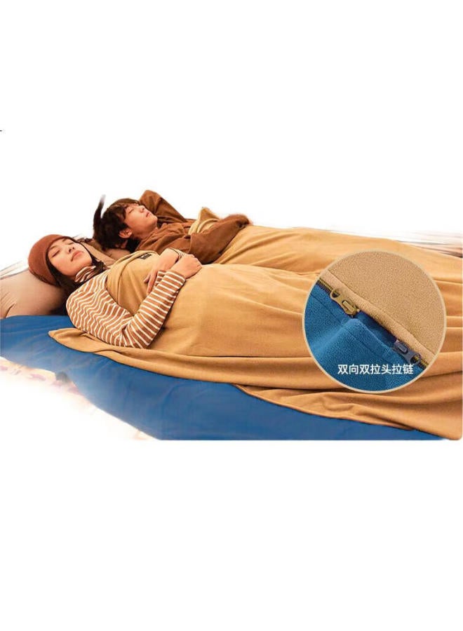 PELLIOT Outdoor Fleece Sleeping Bag, Autumn And Winter Adult Dirt-Proof Warm Fleece Camping Nap Blanket, 16003003 Pink - Image 2