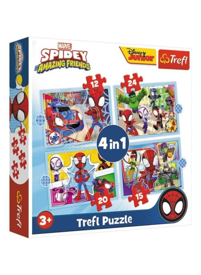 Trefl Trefl Puzzles - "4in1 (12, 15, 20, 24)" - Spiday's team / Spiday and his Amazing Friends 