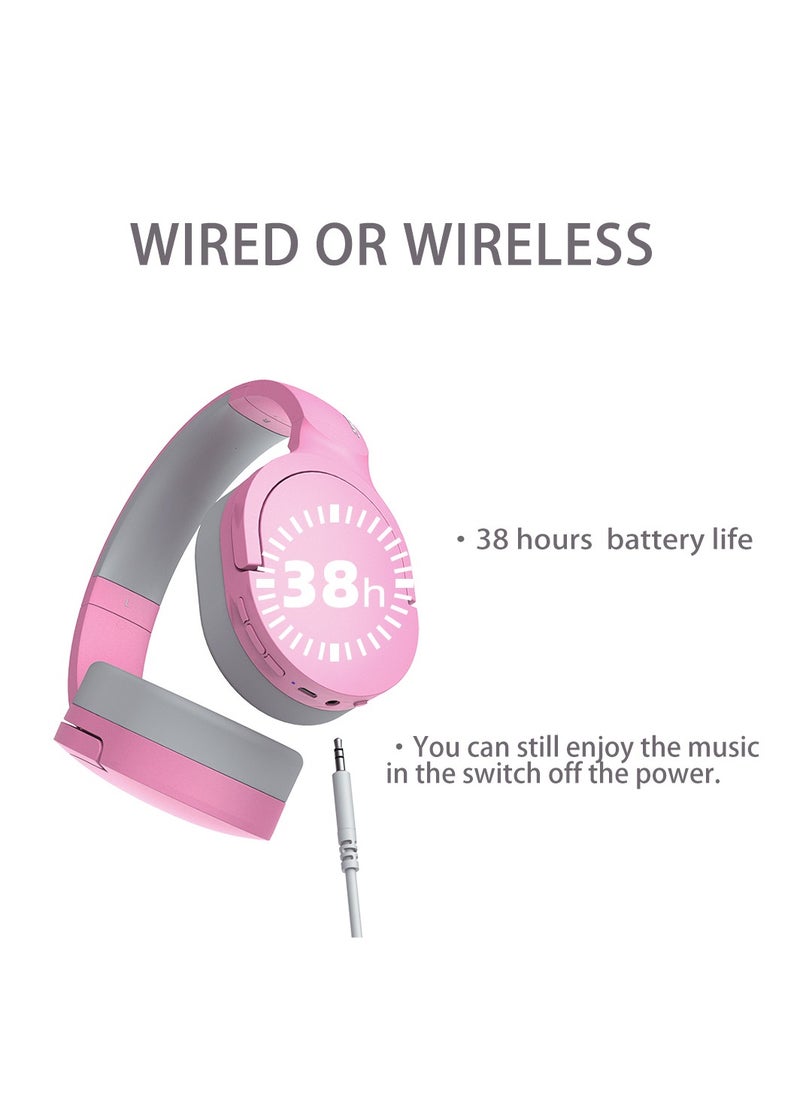 Somic - Wired and Wireless gaming headset SC2000 , Pink stylish headphones noise cancelling headphones built-in 3.5mm audio interface with inbuilt microphone for music , supports ATPX, HIFI class sound quality enjoyment, the sound quality is very good, it is soft comfortable and stable to wear , folding design for easy storage - Image 1