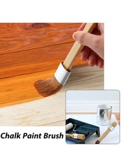 BOAO 3 Pieces Chalk and Wax Paint Brushes Bristle Stencil Brushes for Wood Furniture Home Decor, Including Flat Pointed and Round Chalked Paint Brushes  - Image 5