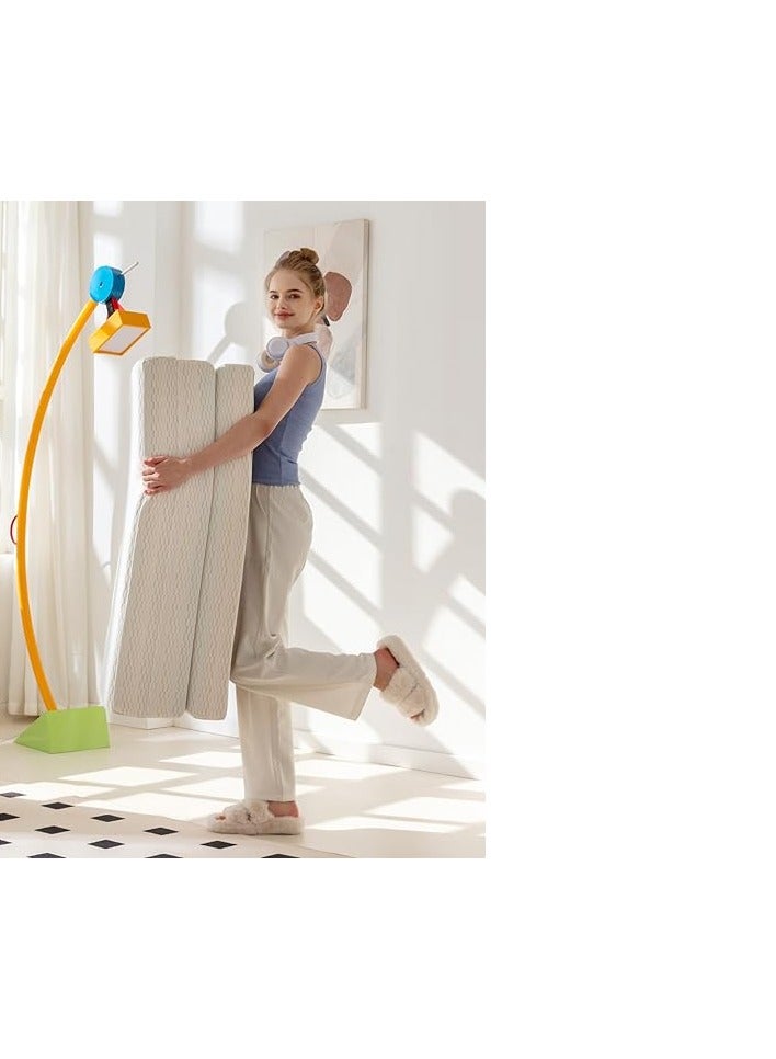 Comfy مرتبة مريحة من الساتان الأبيض مقاس 180 × 90 × 10 سم قابلة للطي من الإسفنج الناعم للاستخدام اليومي - Image 4