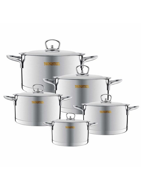 Younesteel Stainless Steel Pots Set Of 10
