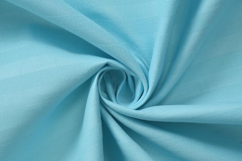 Blue Strip 220 TC Glace Cotton Satin Stripes Plain Size Bedsheet for Double Bed with Two Pillow Covers for Home/Hotels/Guest House,Size-90x90 Inches(Flat) (Aqua Blue) - Image 4