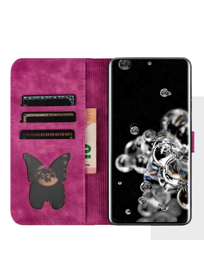 اس-توب جراب لهاتف Samsung Galaxy S20 Ultra مصنوع من الجلد بتصميم فراشة وقطط - Image 4