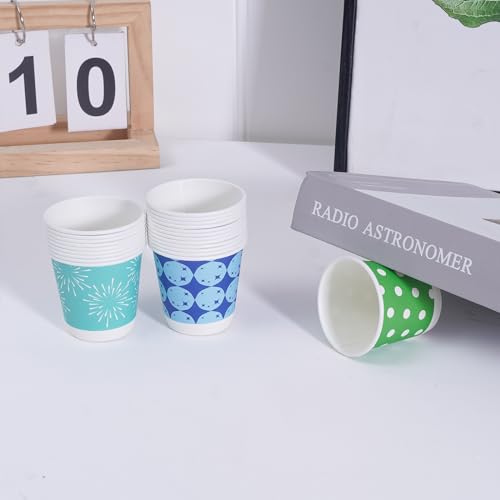 Tamone 600 Pack 3 oz Bathroom Cups, Small Paper Cups, Mini Disposable Cups Fireworks Design, Blue, Green Mouthwash Cups for Party, Picnic, BBQ, Travel, Home and Event - Image 4