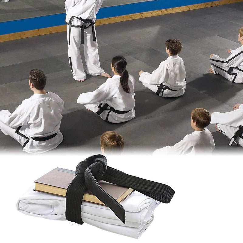 KRISMYA KRISMYA Black Karate Belt,1 Pack Taekwondo Judo Solid Rank Karate Martial Arts Belts (280 CM/110.2 in)  - Image 5