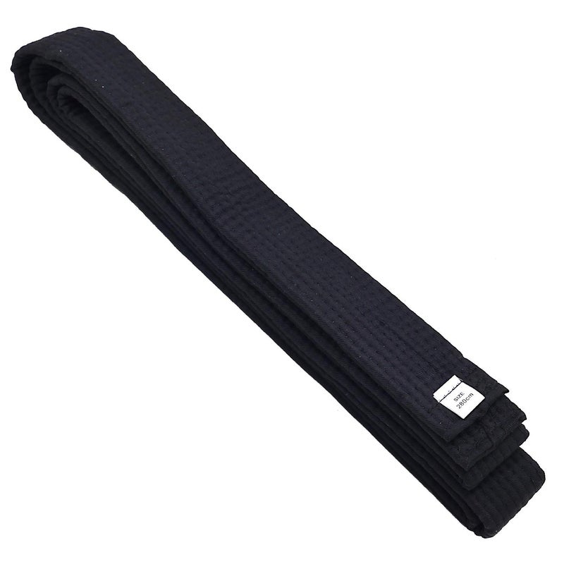 KRISMYA KRISMYA Black Karate Belt,1 Pack Taekwondo Judo Solid Rank Karate Martial Arts Belts (280 CM/110.2 in)  - Image 1
