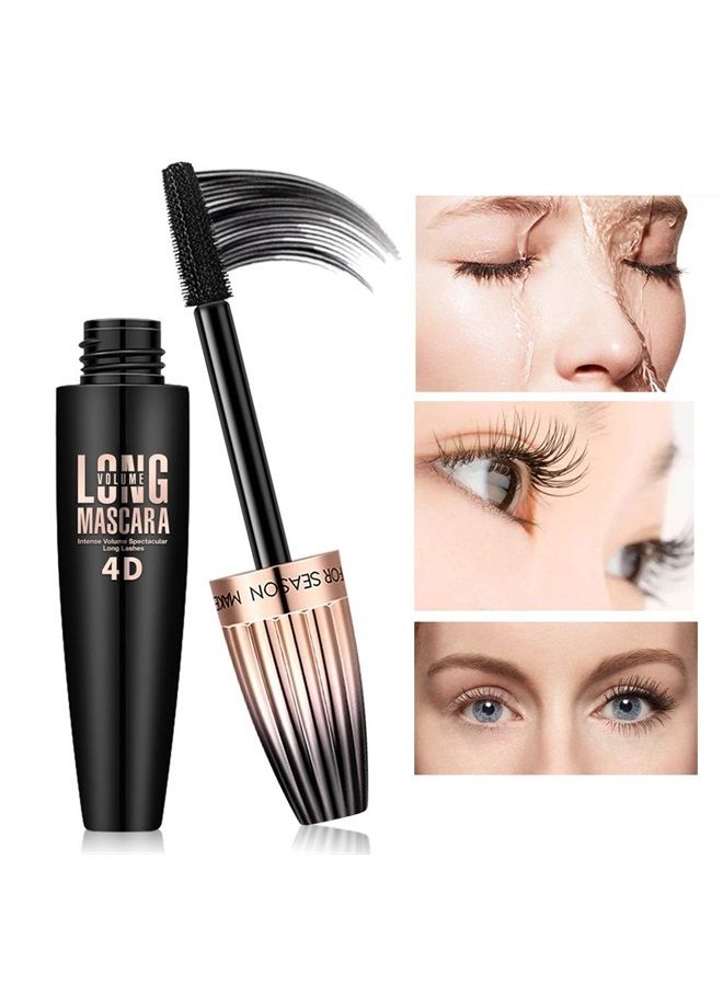 FGHJ 4D Silk Fiber Lash Mascara, Waterproof Long Lasting Mascara Black Volume and Length Natural, Exquisitely Full, Lengthening Thickening Softer Fuller Lashes Amplify Smudge-Proof Eyelash Mascara,1 Pack - Image 5