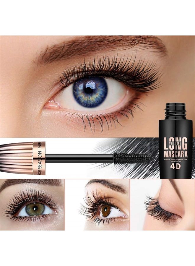 FGHJ 4D Silk Fiber Lash Mascara, Waterproof Long Lasting Mascara Black Volume and Length Natural, Exquisitely Full, Lengthening Thickening Softer Fuller Lashes Amplify Smudge-Proof Eyelash Mascara,1 Pack - Image 4