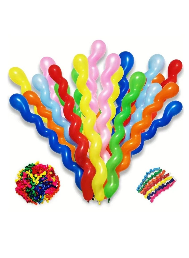 Balloon World 100 Pieces 40 Inches Latex Spiral Balloons Twisted Latex Balloon Colorful Twisting Balloons for Playing, Wedding Parties, Birthday Parties, Theme Parties, Festival Parties and Various Other Parties - Image 1