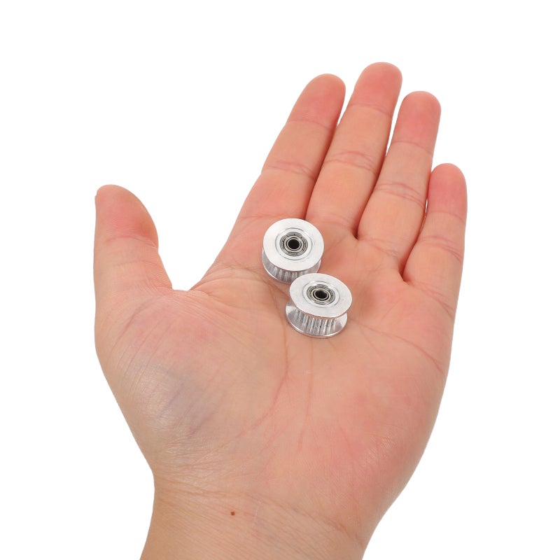 10pcs 2GT Synchronous Timing Pulley: Aluminum Alloy 20 Teeth 3mm Bore H-Type Idler Pulley with Bearings for 6mm Belt CNC Projects 3D Printer - Image 3
