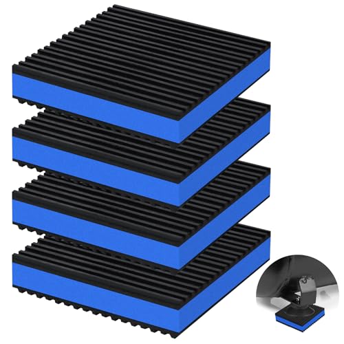 phepetroll 4P Anti Vibration Pads 4'' X 4'' X 7/8" Sound Isolation Ribbed Rubber Mats With EVA Center, Heavy Duty Vibration Isolation Pads for Air Compressos, Conditioner, Treadmill, HVAC Washer Dryer - Image 1