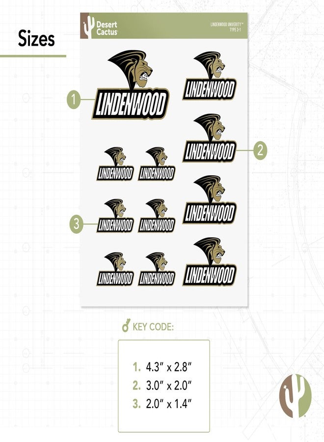 Desert Cactus Lindenwood University Sticker Lions LU Vinyl Decals Laptop Water Bottle Car Scrapbook Sheet T3 (Type 3-1) - Image 3