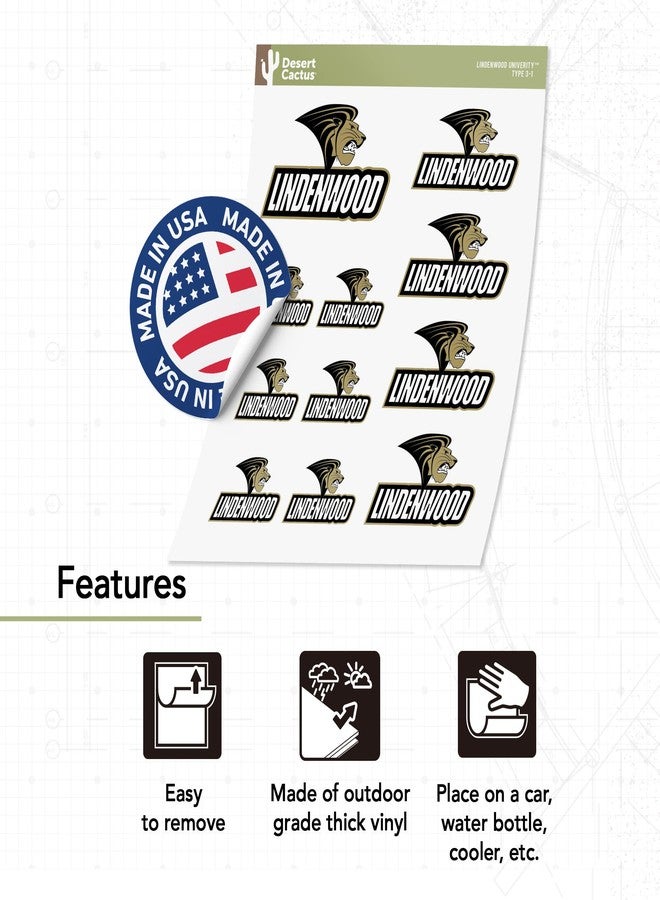 Desert Cactus Lindenwood University Sticker Lions LU Vinyl Decals Laptop Water Bottle Car Scrapbook Sheet T3 (Type 3-1) - Image 4
