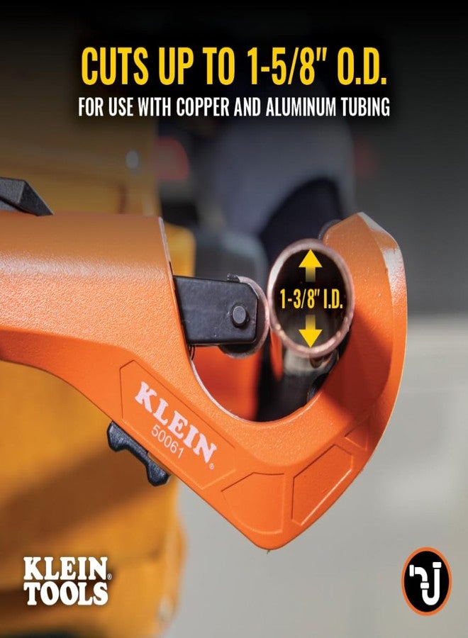 Klein Tools 50061 Quick-Adjust Tubing Cutter, 1-5/8-Inch O.D. Cutting Capacity for Copper and Aluminum, Compact, Retractable Telescoping Deburring Tool - Image 2