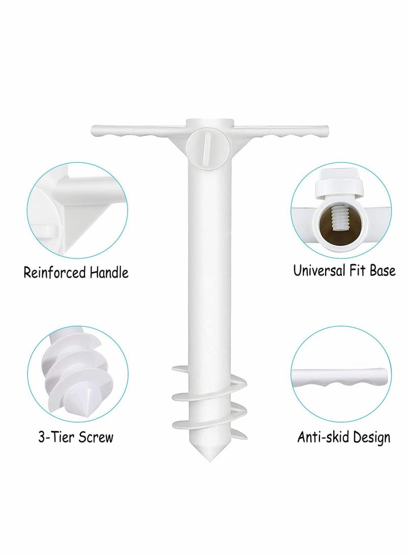 Y&D Beach Umbrella Screw Sand Anchor Stand Holder, One Size Fits All, Holder Safe for Strong Wind with 4-prongs Hanging Hook  - Image 4