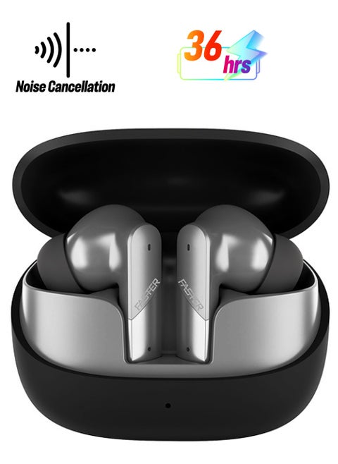 Valor Wireless Earbuds with Active Noise Cancellation (ANC) - 36 Hours Playtime with Bluetooth 5.3 - HiFi Stereo Sound Airpods - Gaming Bluetooth Earphones with Ultra-Low Latency - Deep Bass, IPX4 Water Resistant - For Exercise, Gym - Compatible with iPhone & Android (Black)