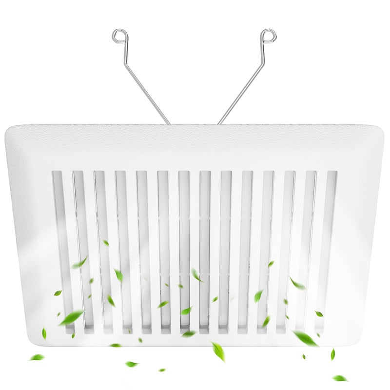ZAITOE C350GN Bathroom Exhaust Fan Cover Replacement with Spring Compatible with Nu-tone 695 and 696N Ventilation Fans for Bathroom Vent Fan Cover Grille 8.75" x 9.125"(White) - Image 1