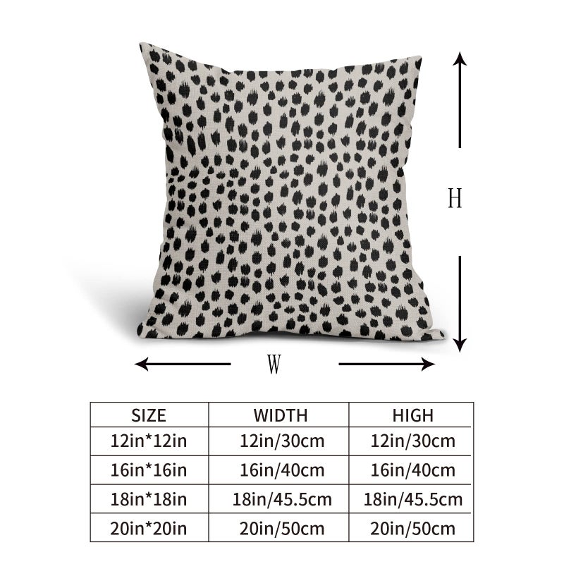 Sweetshow Polka Dot Pillow Covers 18x18 Set of 2 Black Cream Throw Pillows Boho Design Brush Strokes Decorative Outdoor Pillowcase Square Cushion Cover Linen Pillow Case for Home Sofa Couch Bed - Image 5