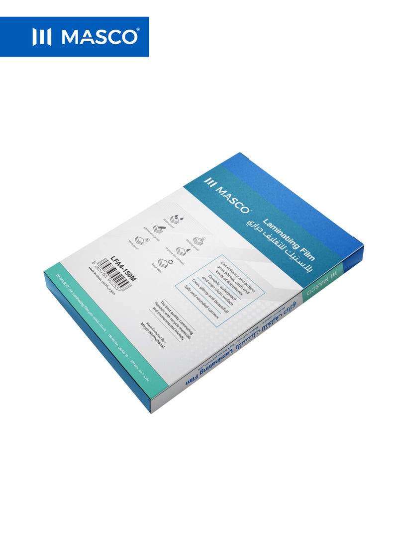 MASCO A4 Laminating Film 150 Micron, Heat Lamination Sheets, 100 Pieces - Image 3