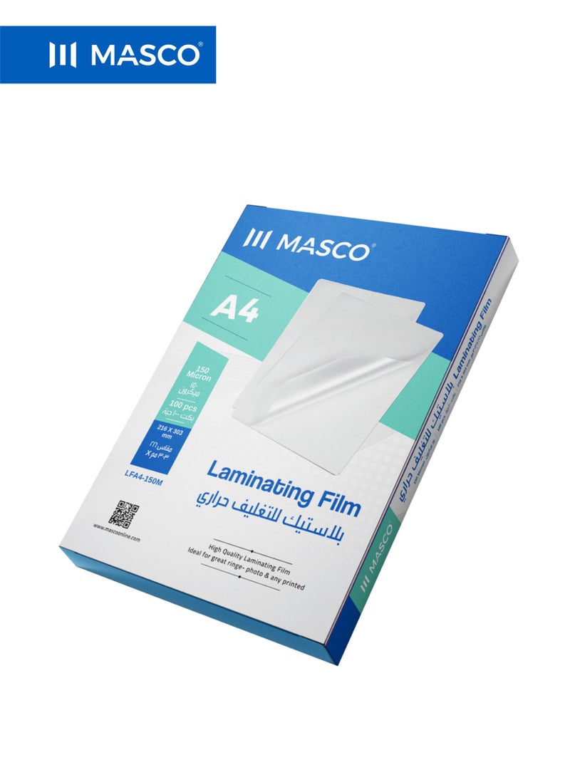 MASCO A4 Laminating Film 150 Micron, Heat Lamination Sheets, 100 Pieces - Image 2