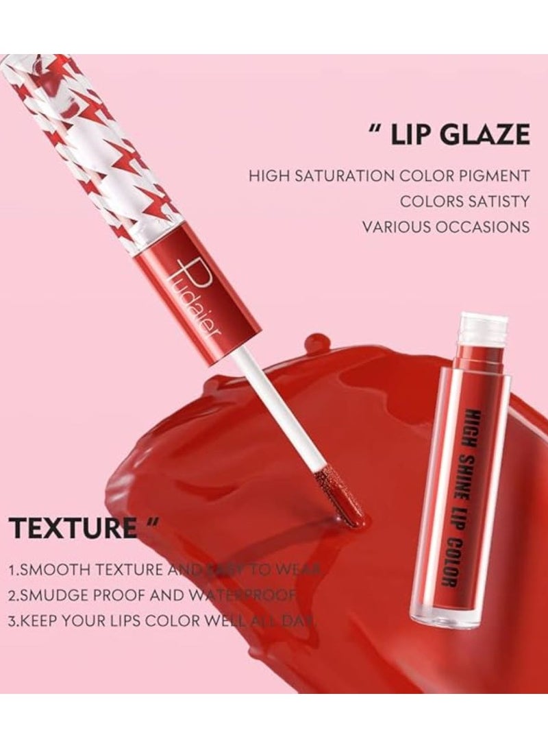 pudaier High Shine Lip Gloss with Clear Fixed Color Lip Oil, Up to 12 Hours Long Lasting Dual Ended Liquid Lipstick, Lightweight and Non Sticky, 2ml (05)  - Image 4
