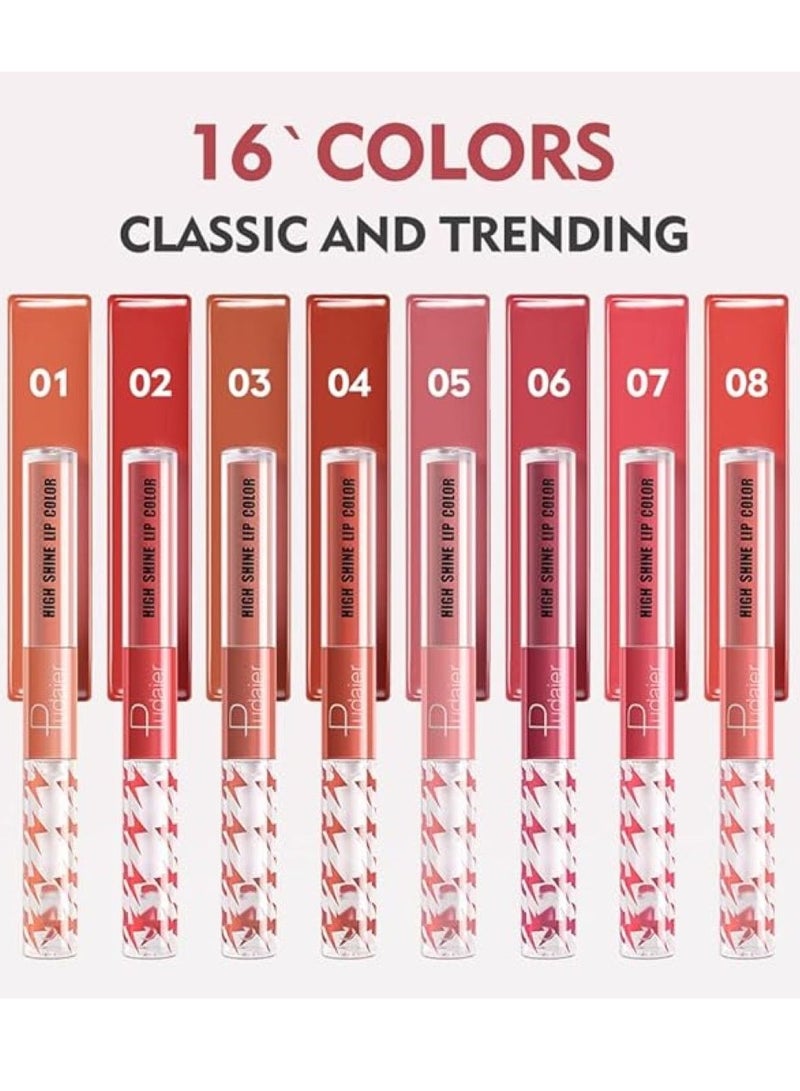 pudaier High Shine Lip Gloss with Clear Fixed Color Lip Oil, Up to 12 Hours Long Lasting Dual Ended Liquid Lipstick, Lightweight and Non Sticky, 2ml (05)  - Image 5