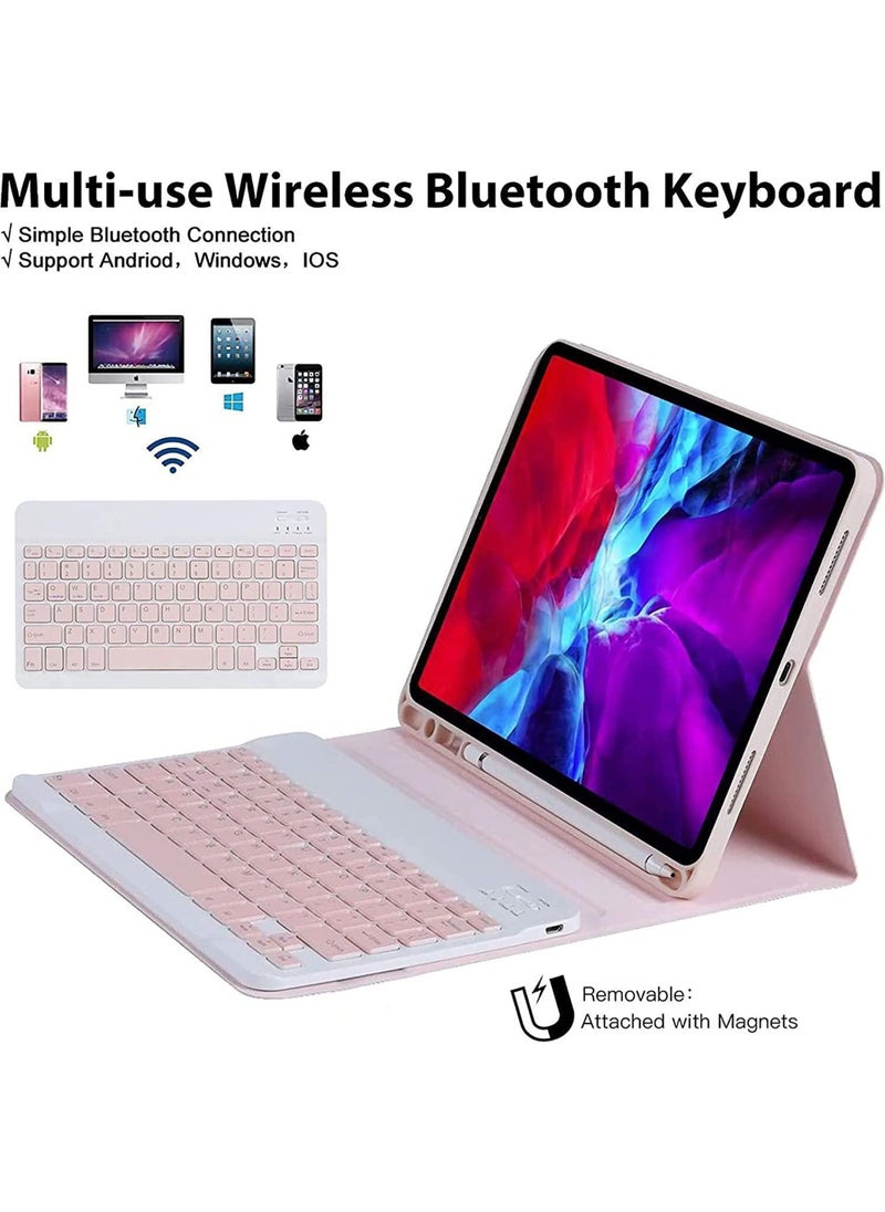 روك بو - حافظة لوحة مفاتيح لجهاز iPad (A16) 11 بوصة 2025/iPad 10 10.9 بوصة 2022 حافظة مع حافظة لوحة مفاتيح لاسلكية قابلة للفصل مغناطيسيًا لجهاز iPad 11 بوصة 11/iPad 10 10.9 بوصة - Image 1