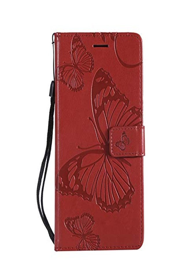 TELETEL Diva Series Butterfly Embossing Pu Leather Flip Wallet Case Cover with Card Holder | Magnetic Closure (Red) for Samsung Galaxy F62 - Image 1