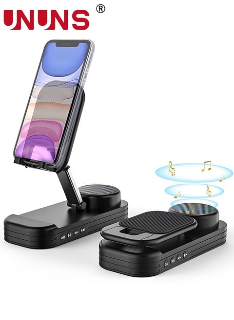 2 IN 1 Phone Stand With Wireless Bluetooth Speaker,For iPhone/Samsung/iPad/Android,Anti-Slip Adjustable Tablet Holder With HD Sound,Portable Bluetooth Spe