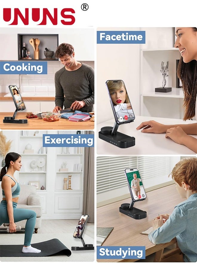 UNUNS - 2 IN 1 Phone Stand With Wireless Bluetooth Speaker,For iPhone/Samsung/iPad/Android,Anti-Slip Adjustable Tablet Holder With HD Sound,Portable Bluetooth Spe - Image 1