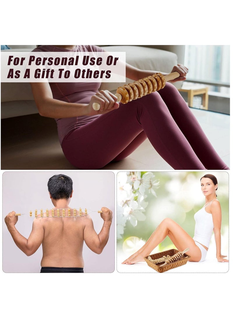 إسكدنيا 2 Pieces Wood Massage Tools, Anti Cellulite Maderoterapia Kit, Trigger Point Massager for Relief Full Body Muscle Pain - Image 4