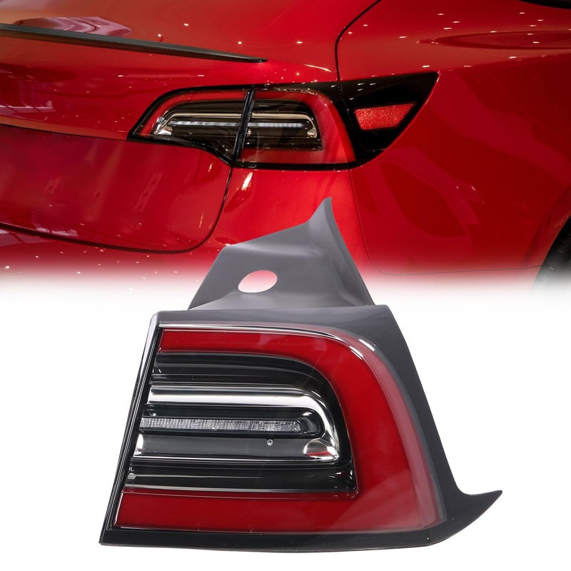 JAVOUKA 3 pin LED Tail Light Assembly Rear Right Passenger Side Brake Outside Tail Lamp for Tesla Model 3 2017 2018 2019 2020 OE 107739800G 1077398 107739800H 107739800F