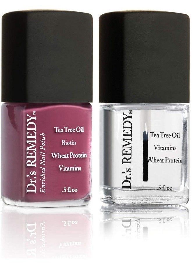 Dr.'s Remedy Enriched Nail Polish Brave Berry With Base Coat Set 0.5 Fluid Oz Each  - Image 2