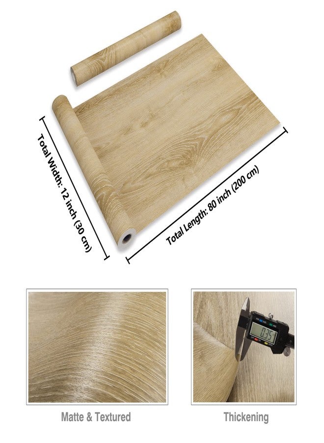 CRE8TIVE Brown Wood Contact Paper 12"x80" Faux Wood Wallpaper Peel and Stick Countertops Waterproof Removable Light Wood Contact Paper for Cabinets Self Adhesive Wood Grain Vinyl Wrap for Furniture - Image 2