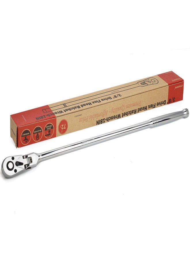 UYECOVE 3/8-Inch Drive Ratchet, Flex Head Ratchet 3/8 Ratchet Long Handle, 72 Tooth Quick Release Swivel Head Ratchet Cr-Mo Head Socket Wrench Flexible Ratchet Handle-18/457mm - Image 1
