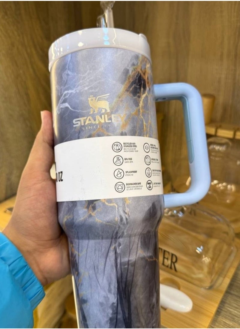 Stanly Stanley Cup Quencher Stainless Steel with Lid and Straw 1200ml ( Black marble)  - Image 1