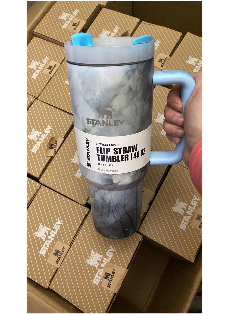 Stanly Stanley Cup Quencher Stainless Steel with Lid and Straw 1200ml ( Black marble)  - Image 2