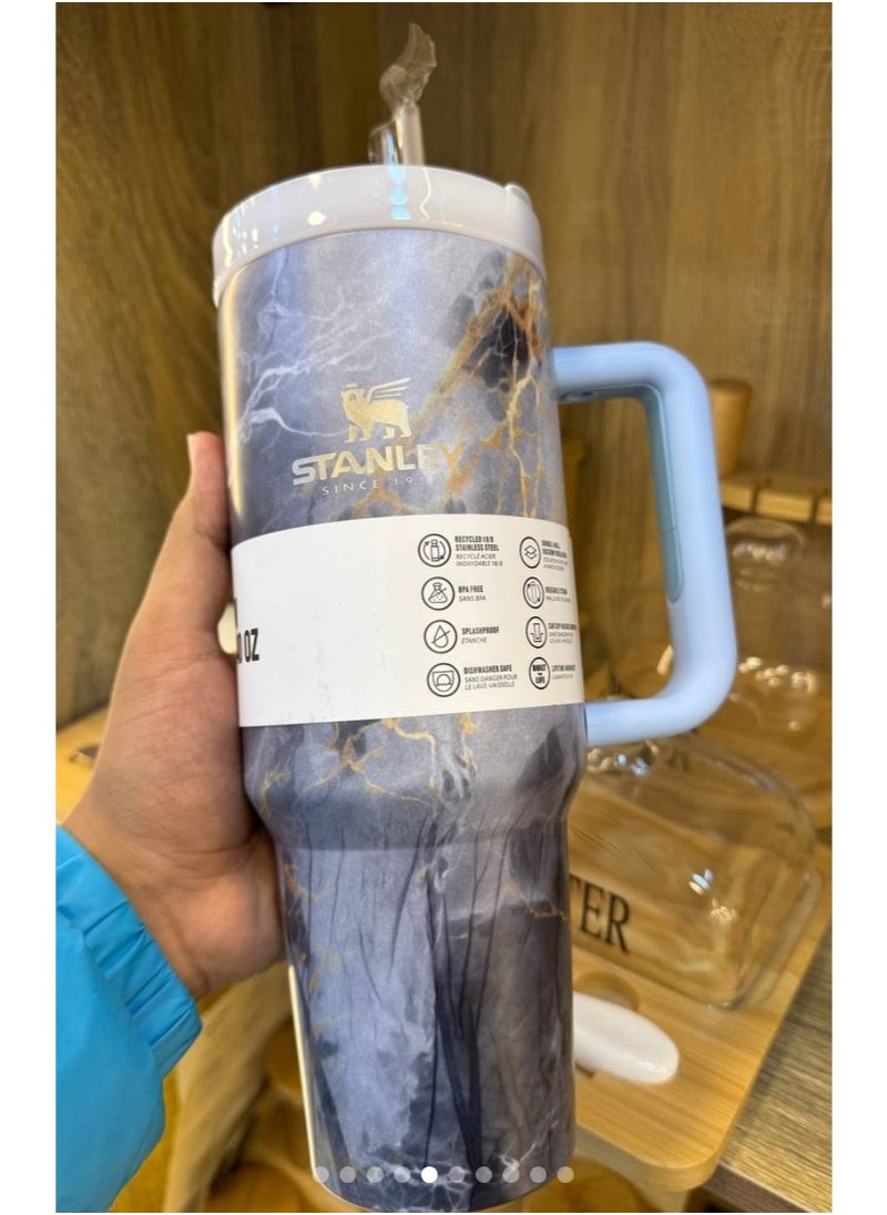 Stanly Stanley Cup Quencher Stainless Steel with Lid and Straw 1200ml ( Black marble)  - Image 5