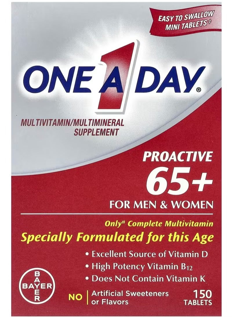 ONE A DAY One-A-Day, Proactive 65+ For Men & Women, Multivitamin/Multimineral Supplement, 150 Tablets