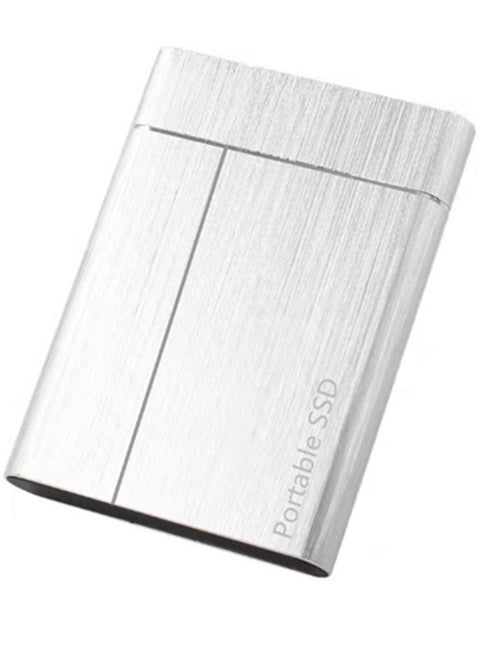 Portable Ssd Mobile Solid State Drive, External Hard Drive Usb3.1 Type C, Mini 2TB Expansion Hard Drive. Suitable for Desktop, ​Notebook, Mac, Ps4, Etc,Silver