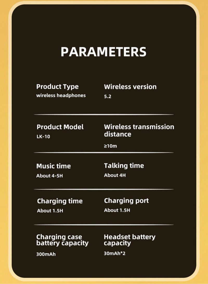 سيتا سماعات أذن لاسلكية بتقنية بلوتوث 5.2 TWS مع علبة شحن - صوت جهير عميق، وضع لعب منخفض الكمون، شحن سريع من النوع C، علبة بسعة 300 مللي أمبير/ساعة، سماعات أذن ستيريو - Image 4