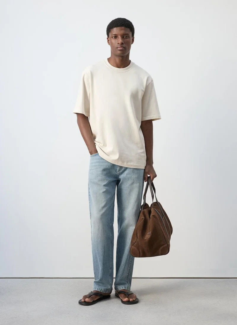 Mango Man 05-CRUDO Relaxed Fit T-Shirt 260Gsm for Men | Best Price UAE