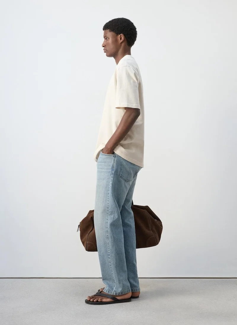 Mango Man 05-CRUDO Relaxed Fit T-Shirt 260Gsm for Men | Best Price UAE