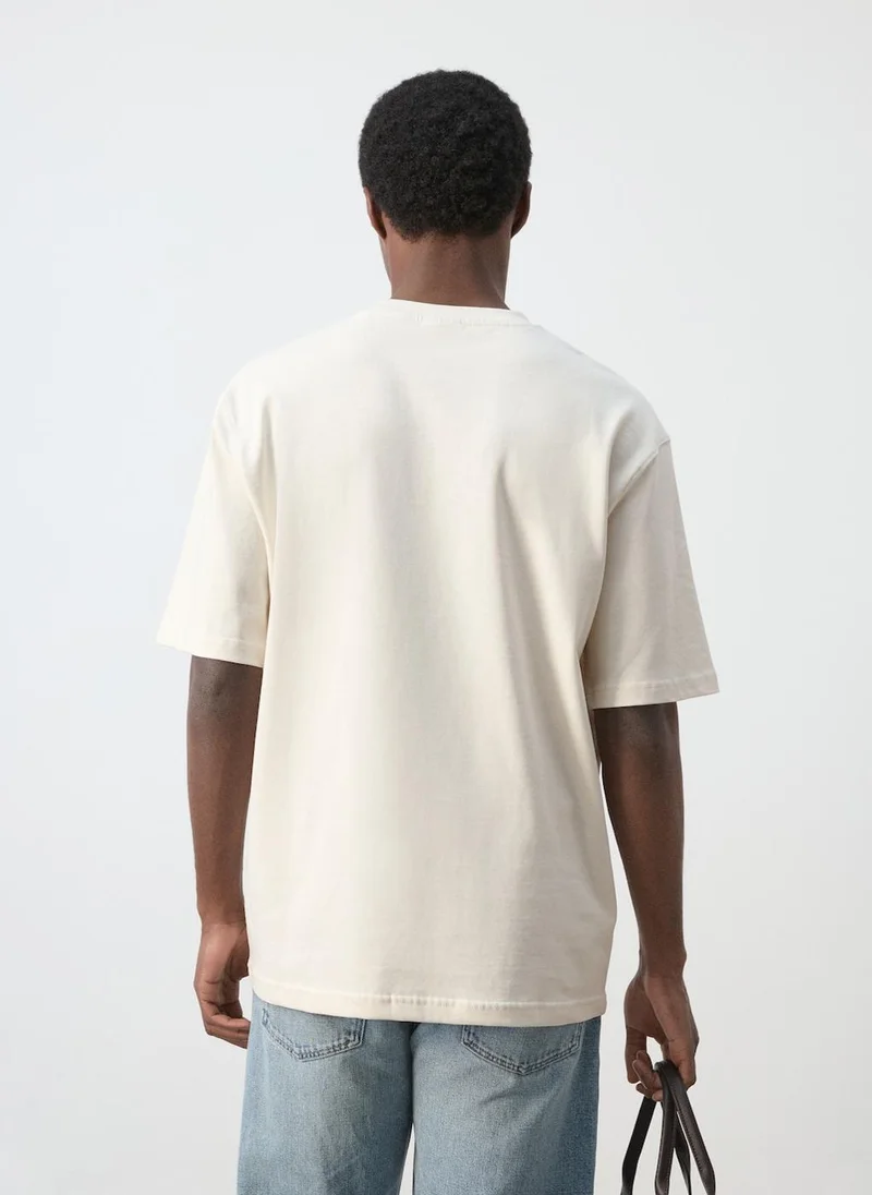 Mango Man 05-CRUDO Relaxed Fit T-Shirt 260Gsm for Men | Best Price UAE